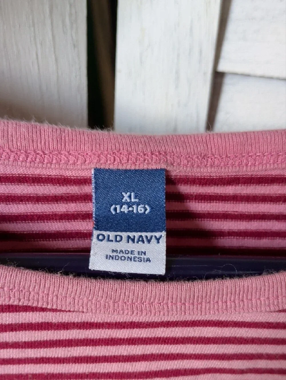 Old Navy Pink Striped Knot-Front Crop Top